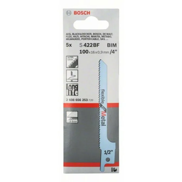 Пильное полотно S 422 BF Flexible for Metal Bosch 2608656253 — изображение 2
