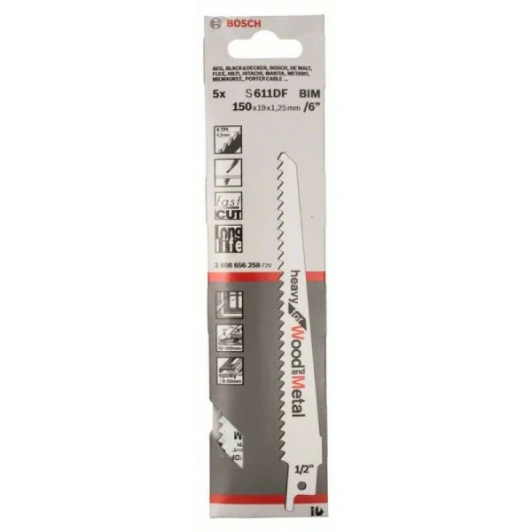 Пильное полотно S 611 DF Heavy for Wood and Metal Bosch 2608656258 — изображение 2