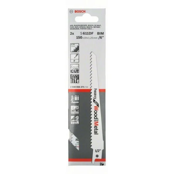 Пильное полотно S 611 DF Heavy for Wood and Metal Bosch 2608656271 — изображение 2