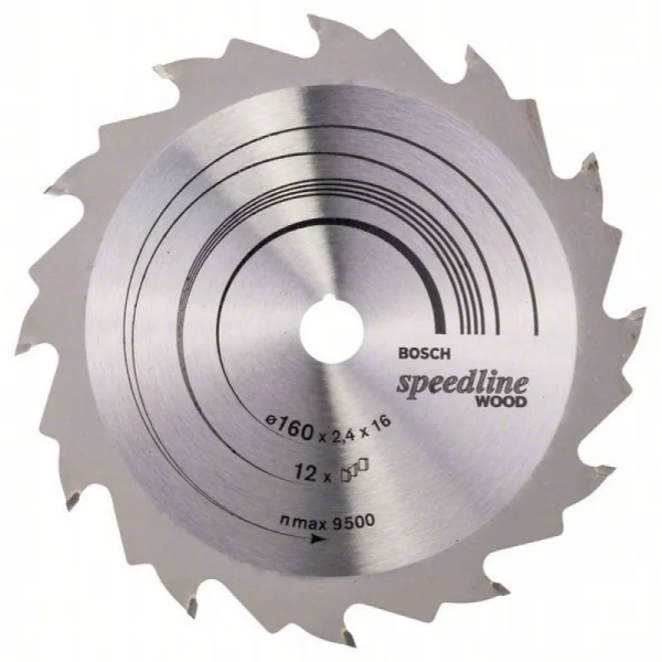 Пильный диск Speedline Wood 160x16x2,4 мм, 12 Bosch 2608640784
