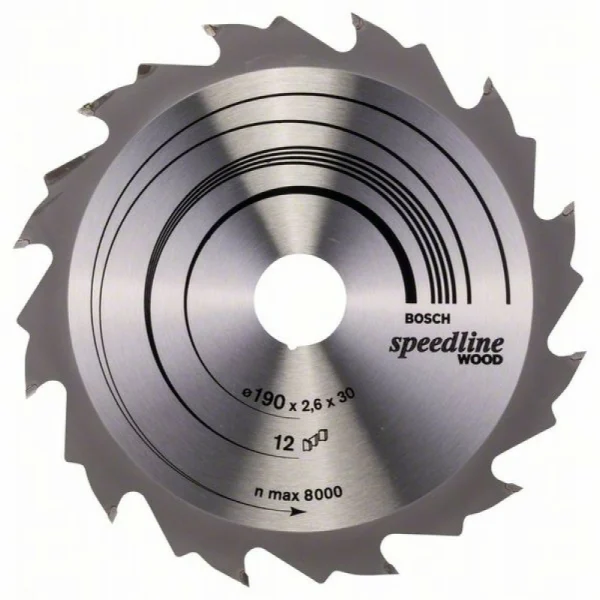 Пильный диск Speedline Wood 190 x 30 x 2,6 mm, 12 Bosch 2608640800