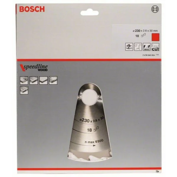 Пильный диск Speedline Wood 230 x 30 x 2,6 mm, 18 Bosch 2608640804 — изображение 2