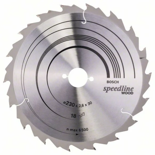 Пильный диск Speedline Wood 230 x 30 x 2,6 mm, 18 Bosch 2608640804