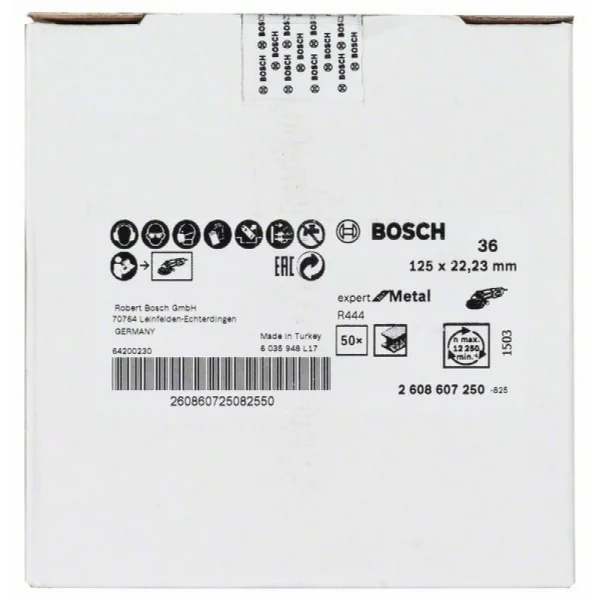 Фибровый шлифкруг R444 Expert for Metal 125x22,23 мм, 36 Bosch 2608607250 — изображение 2