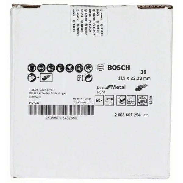Фибровый шлифкруг R574 Best for Metal 115x22,23 мм, 36 Bosch 2608607254 — изображение 2