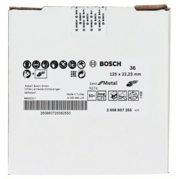 Фибровый шлифкруг R574 Best for Metal 125x22,23 мм, 36 Bosch 2608607255 — изображение 2