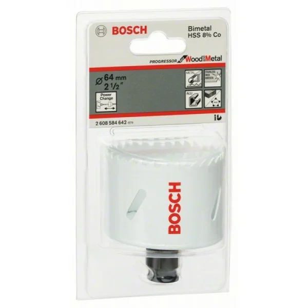 Коронка Progressor 64 мм, 2 1/2' Bosch 2608584642 — изображение 2