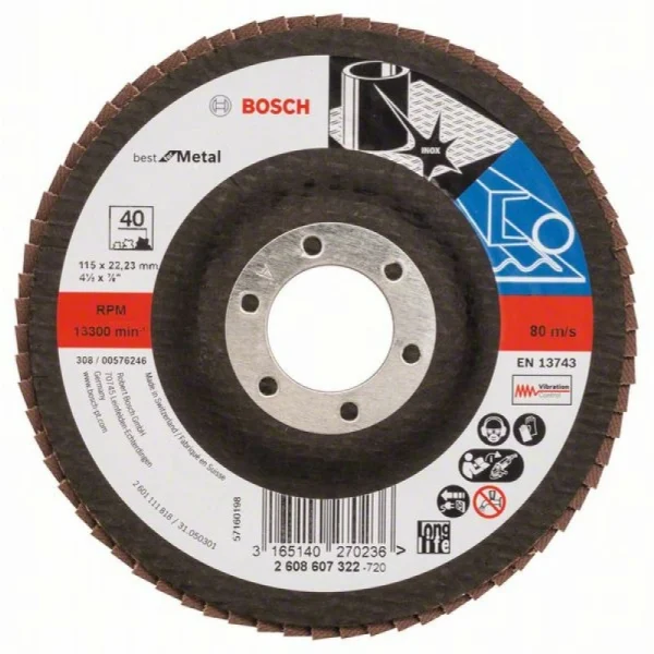 Лепестковый шлифкруг X571 Best for Metal 115x22,23 мм, 40 Bosch 2608607322