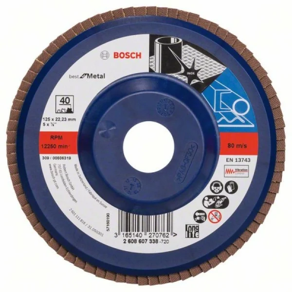 Лепестковый шлифкруг X571 Best for Metal 115x22,23 мм, 60 Bosch 2608607323
