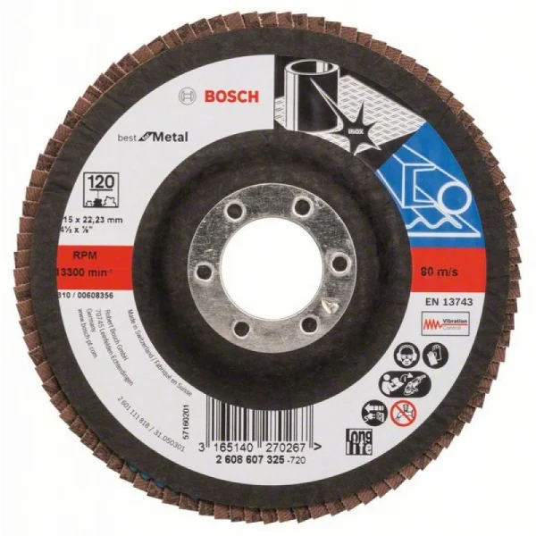 Лепестковый шлифкруг X571 Best for Metal 115x22,23 мм, 120 Bosch 2608607325