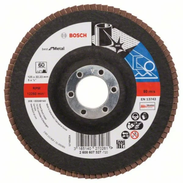 Лепестковый шлифкруг X571 Best for Metal 125x22,23 мм, 60 Bosch 2608607327
