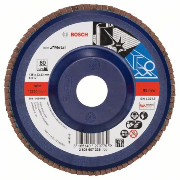 Лепестковый шлифкруг X571 Best for Metal 125x22,23 мм, 60 Bosch 2608607339