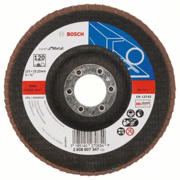 Лепестковый шлифкруг X551 Expert for Metal 125x22,23 мм, 120 Bosch 2608607347