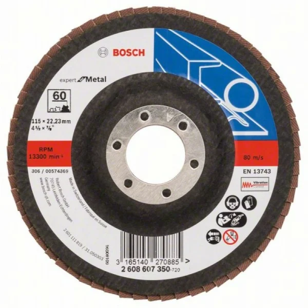 Лепестковый шлифкруг X551 Expert for Metal 115x22,23 мм, 60 Bosch 2608607350