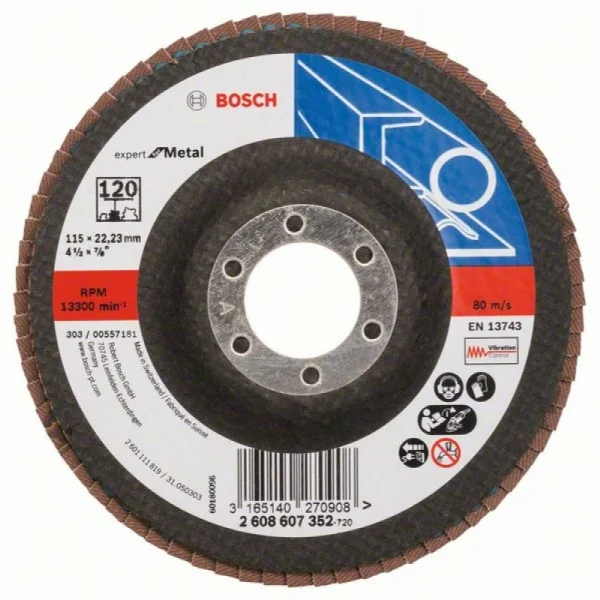 Лепестковый шлифкруг X551 Expert for Metal 115x22,23 мм, 120 Bosch 2608607352