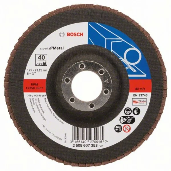 Лепестковый шлифкруг X551 Expert for Metal 125x22,23 мм, 40 Bosch 2608607353
