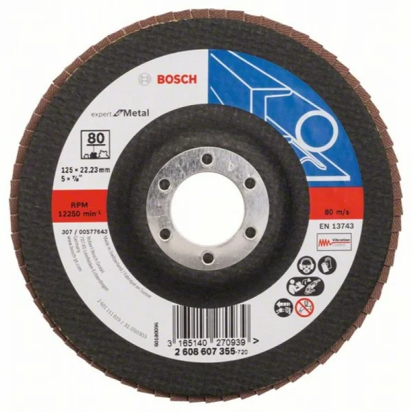 Лепестковый шлифкруг X551 Expert for Metal 125x22,23 мм, 80 Bosch 2608607355