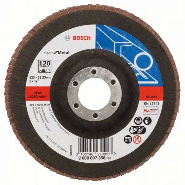 Лепестковый шлифкруг X551 Expert for Metal 125x22,23 мм, 120 Bosch 2608607356