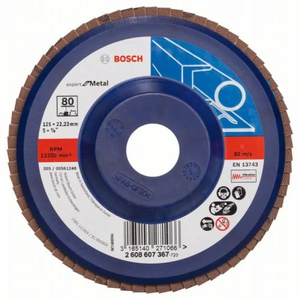 Лепестковый шлифкруг X551 Expert for Metal 125x22,23 мм, 80 Bosch 2608607367