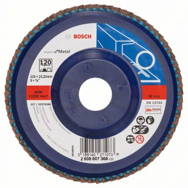 Лепестковый шлифкруг X551 Expert for Metal 125x22,23 мм, 120 Bosch 2608607368