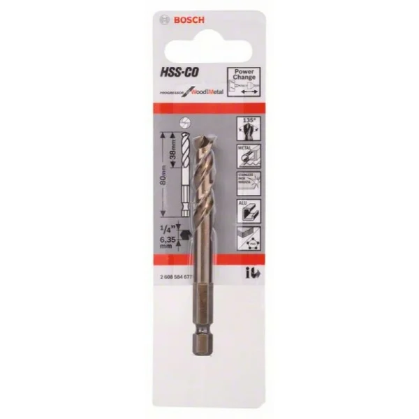 Центрующее сверло HSS-Co 80 Bosch 2608584677 — изображение 2