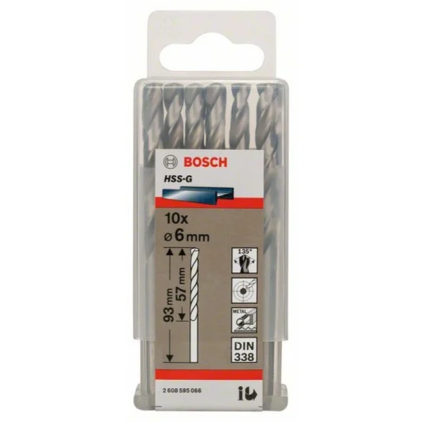 Сверло по металлу HSS-G DIN 338 6x57x93 мм Bosch 2608595066 — изображение 2