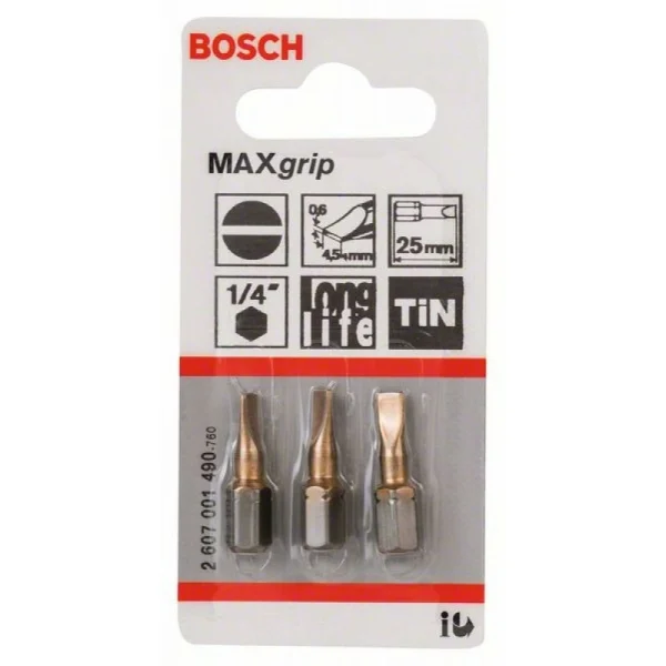 Насадка-бита Max Grip S 0,6x4,5, 25 мм Bosch 2607001490 — изображение 2