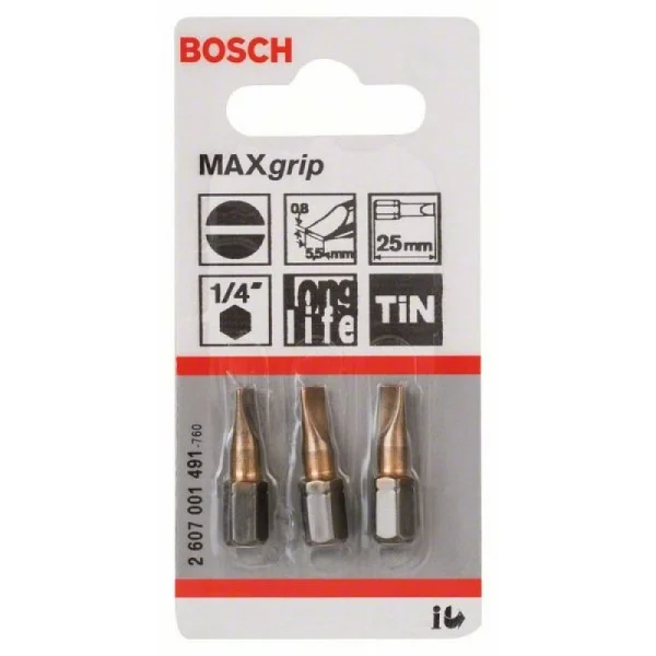 Насадка-бита Max Grip S 0,8x5,5, 25 мм Bosch 2607001491 — изображение 2