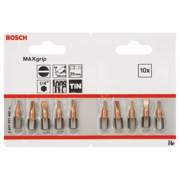Насадка-бита Max Grip S 0,8x5,5, 25 мм Bosch 2607001492 — изображение 2