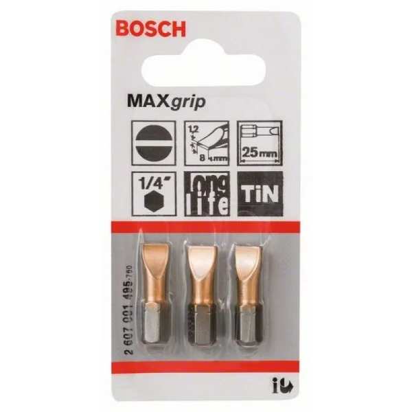Насадка-бита Max Grip S 1,2x8,0, 25 мм Bosch 2607001495 — изображение 2