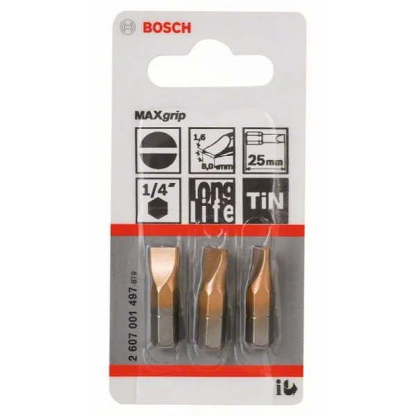 Насадка-бита Max Grip S 1,6x8,0, 25 мм Bosch 2607001497 — изображение 2