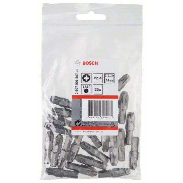 25 Бит Extra Hard 32 мм PZ4 Bosch 2607001567 — изображение 2