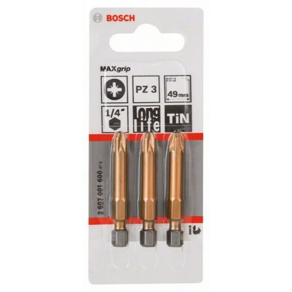 Насадка-бита Max Grip PZ 3, 49 мм Bosch 2607001600 — изображение 2