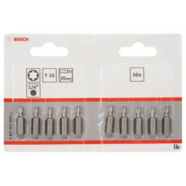 Биты (10 шт) Extra Hard 25 мм T15 Bosch 2607001608 — изображение 2