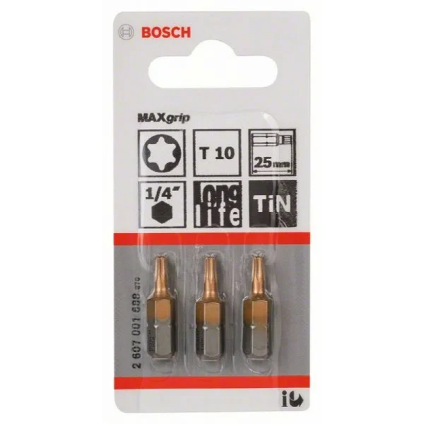 Насадка-бита Max Grip T10, 25 мм Bosch 2607001688 — изображение 2