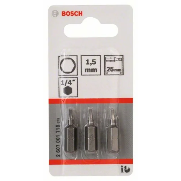 Насадка-бита Extra Hart HEX 1,5, 25 мм Bosch 2607001716 — изображение 2
