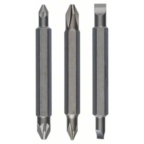 Набор из 3 двухсторонних насадок-бит PH1, PZ1, S 0,6x4,5; PH2, PZ2, S 1,0x5,5; 60 мм Bosch 2607001745