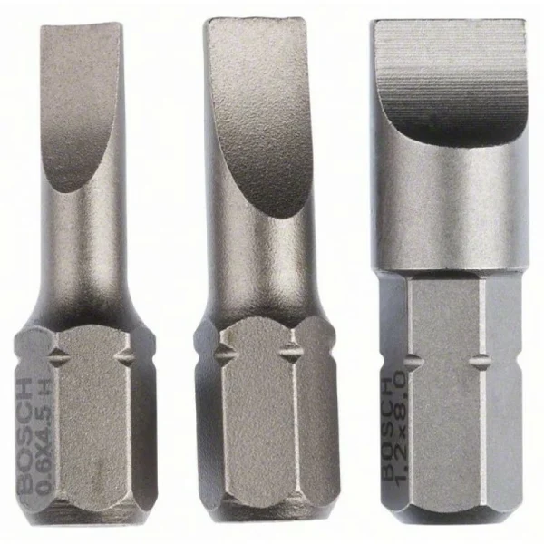 Набор из 3 насадок-бит Extra Hart (S) S 0,6x4,5; S 0,8x5,5; S 1,2x8,0 Bosch 2607001750