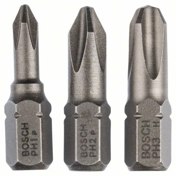 Набор из 3 насадок-бит Extra Hart (PH) PH1; PH2; PH3; 25 мм Bosch 2607001752