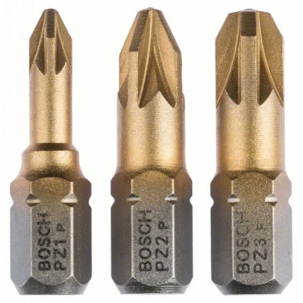 Набор из 3 насадок-бит Max Grip (PZ) PZ1; PZ2; PZ3; 25 мм Bosch 2607001755