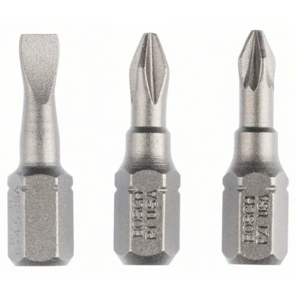 Набор из 3 насадок-бит Extra Hart (смешанный) S 0,6x4,5; PH1; PZ1; 25 мм Bosch 2607001765