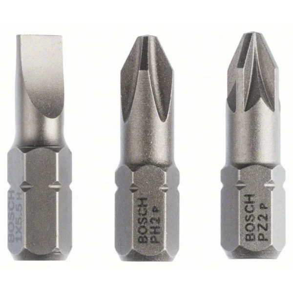 Набор из 3 насадок-бит Extra Hart (смешанный) S 1,0x5,5; PH2; PZ2; 25 мм Bosch 2607001766