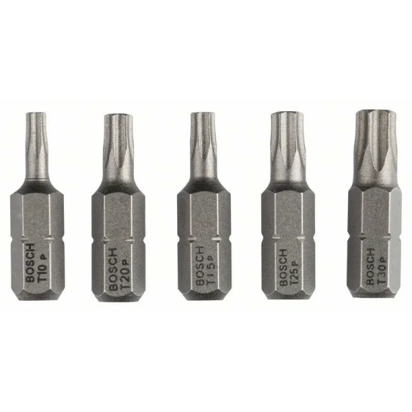 Набор из 5 насадок-бит Extra Hart (Torx) T 10; T 15; T 20; T 25; T 30; 25 мм Bosch 2607001768