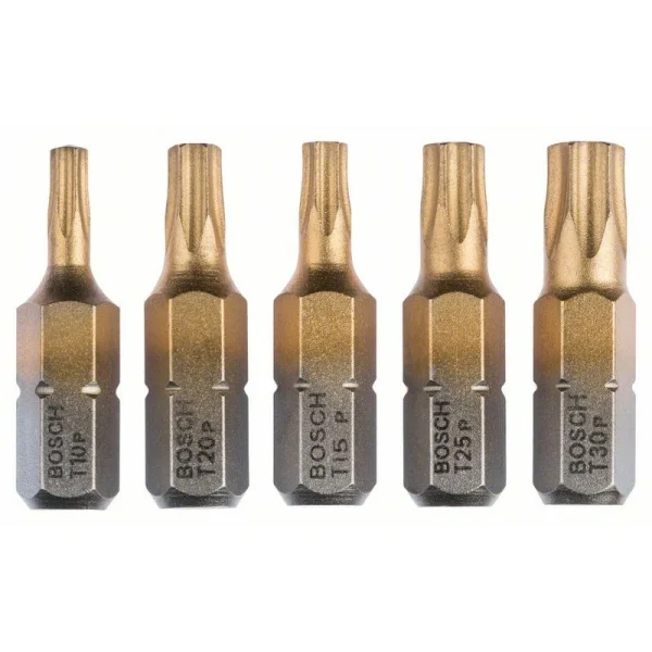 Набор из 5 насадок-бит Max Grip (Torx) T 10; T 15; T 20; T 25; T 30; 25 мм Bosch 2607001769