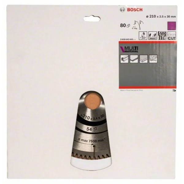 Пильный диск Multi Material 210x30x2,5 мм; 80 Bosch 2608640445 — изображение 2