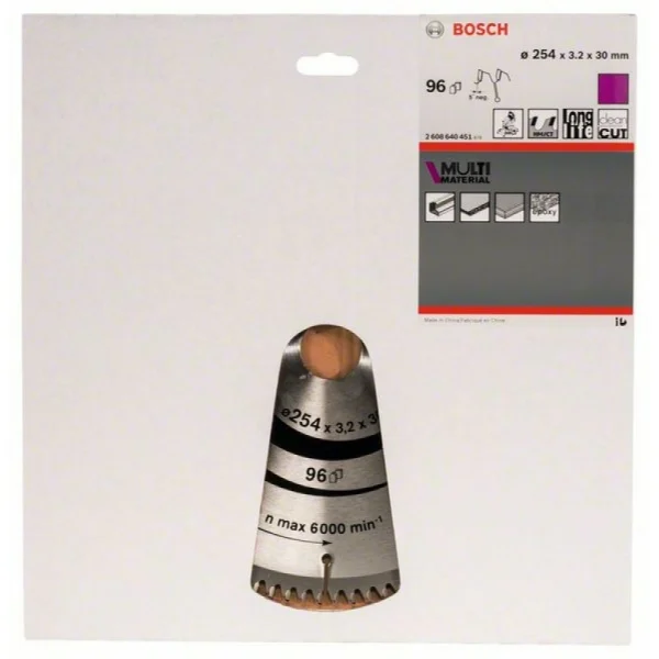 Пильный диск Multi Material 254 x 30 x 3,2 mm; 96 Bosch 2608640451 — изображение 2