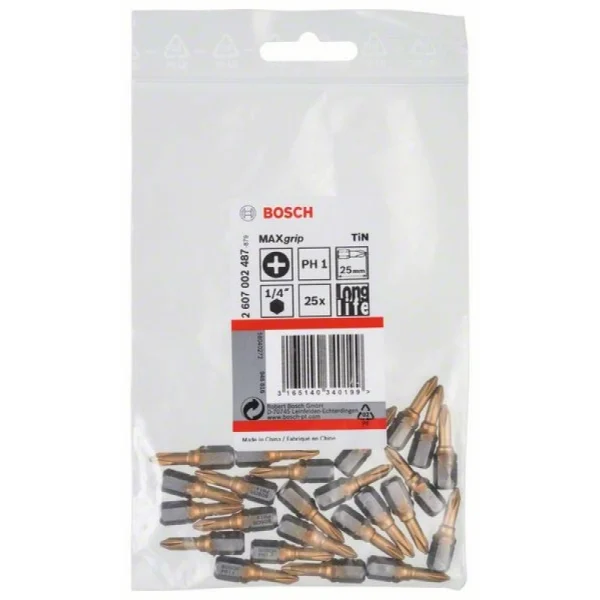 Насадка-бита Max Grip PH 1, 25 мм Bosch 2607002487 — изображение 2