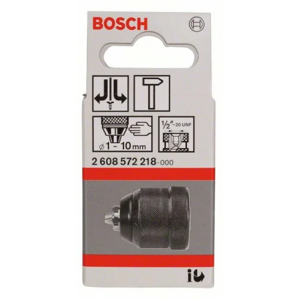 Быстрозажимный сверлильный патрон до 10 мм 1-10 мм, 1/2' - 20 Bosch 2608572218 — изображение 2