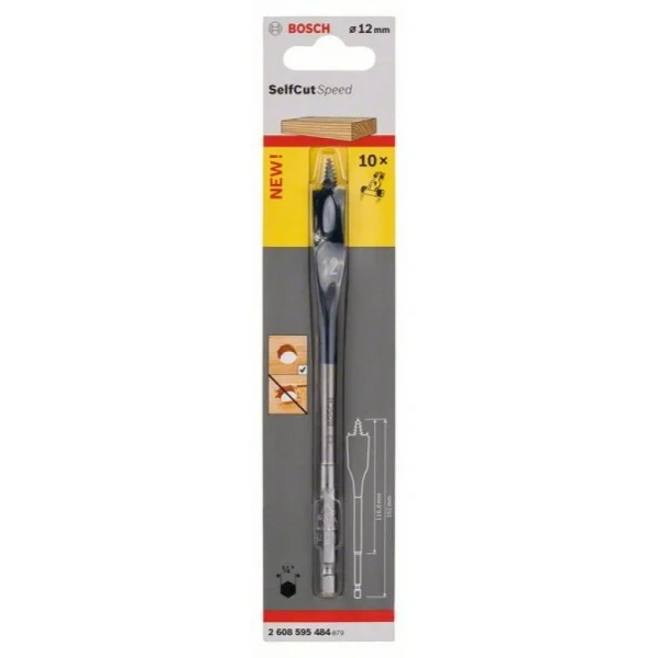 Перовое сверло Self Cut Speed, с шестигранным хвостовиком 12x152 мм Bosch 2608595484 — изображение 2