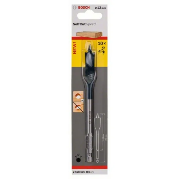 Перовое сверло Self Cut Speed, с шестигранным хвостовиком 13x152 мм Bosch 2608595485 — изображение 2
